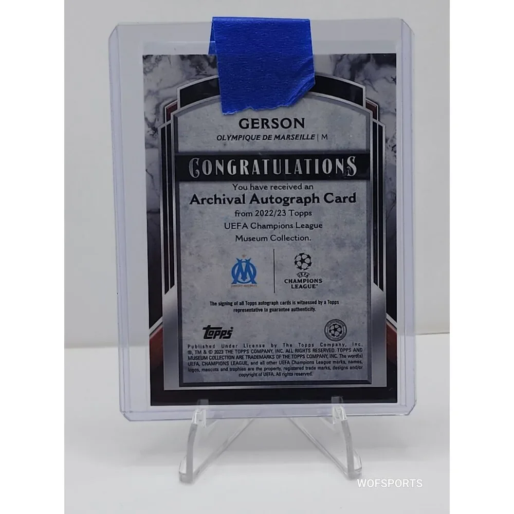 2022-23 Topps Uefa Museum Collection Auto 206/299 Gerson Midfielder #AA-G